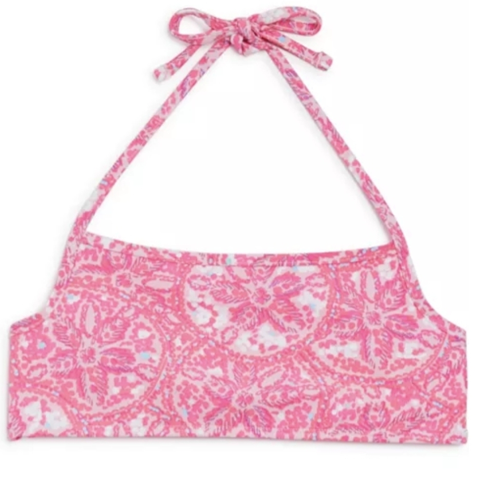 nwt VINEYARD VINES sand Dollar Bikini Top XS Flamingo Bathing Suit Halter 5/6